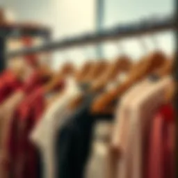 Elegant skirt collection displayed on hangers