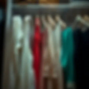 Organized wardrobe emphasizing skirt hanger functionality