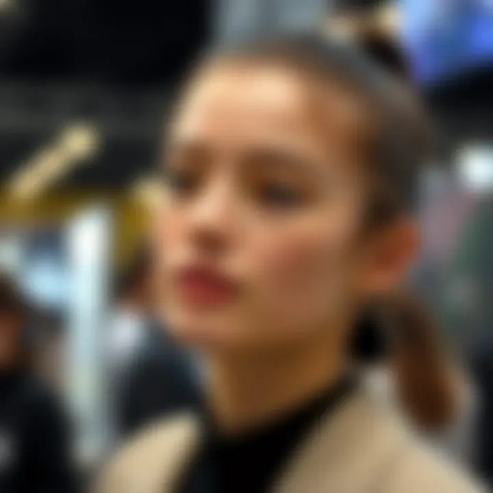 Contemporary Styling with Silver Ponytail Holder Fashionable look featuring a silver ponytail holder in a contemporary hairstyle