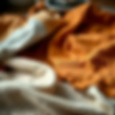 Diverse materials used in crafting large aprons, showcasing texture and durability