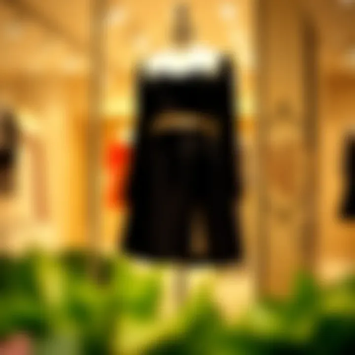 Elegant split skirt set displayed on a mannequin