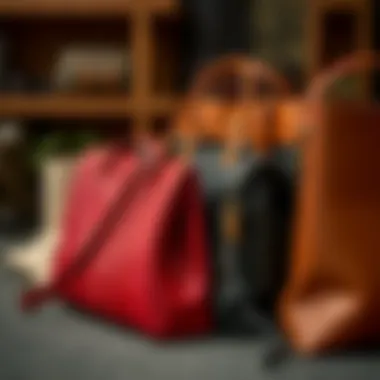 Different materials used in fashionable compartment handbags