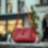 Chic shoulder purse showcasing its long strap design