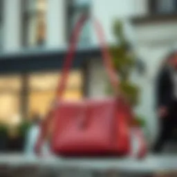 Chic shoulder purse showcasing its long strap design
