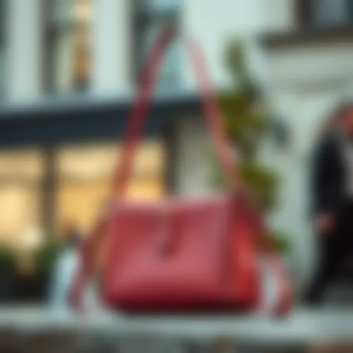 Chic shoulder purse showcasing its long strap design