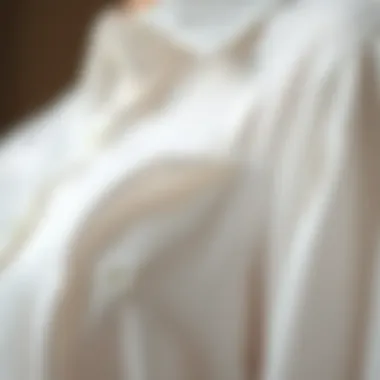 Fabric Variations of the Blouse Close-up of various fabrics used in white button-up blouses