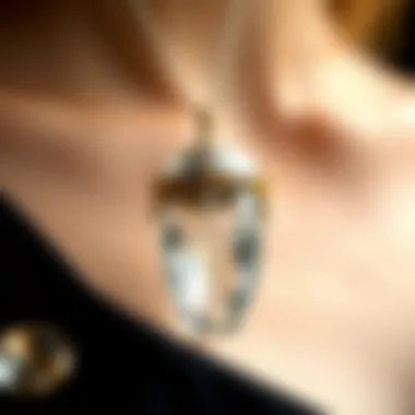 Sentimental Value in Crystal Urn Necklaces Close-up of a beautifully crafted crystal urn necklace with a sentimental touch