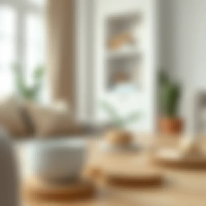 Cork Coasters as Stylish Decor Elements A minimalist interior featuring plain cork coasters enhancing decor.