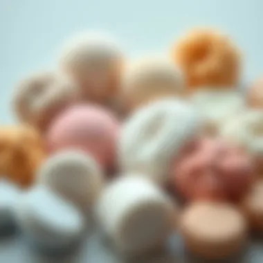 Diverse Materials of Powder Puffs Various types of powder puffs arranged to illustrate material diversity