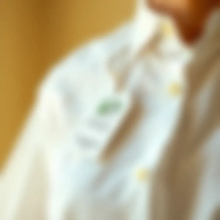 Sustainable Practices in White Blouse Selection An eco-friendly tag attached to a white blouse highlighting sustainability