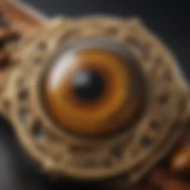 A close-up view highlighting the rich hues and textures of the Tiger Eye stones used in the bracelet.