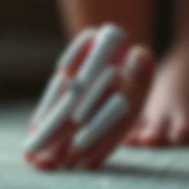 Sustainable materials used in toe polish strips.