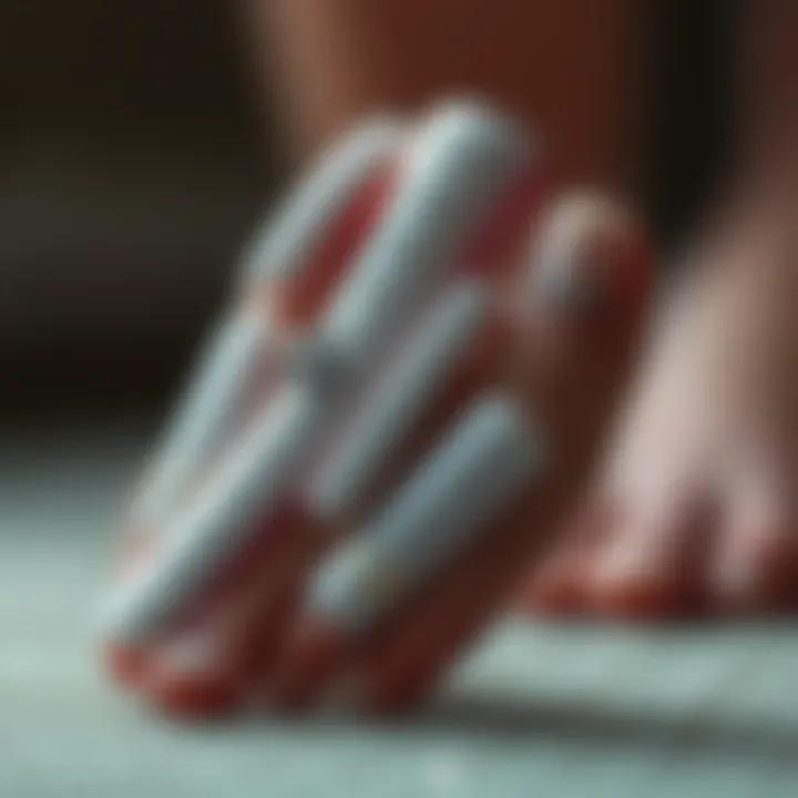 Sustainable materials used in toe polish strips.