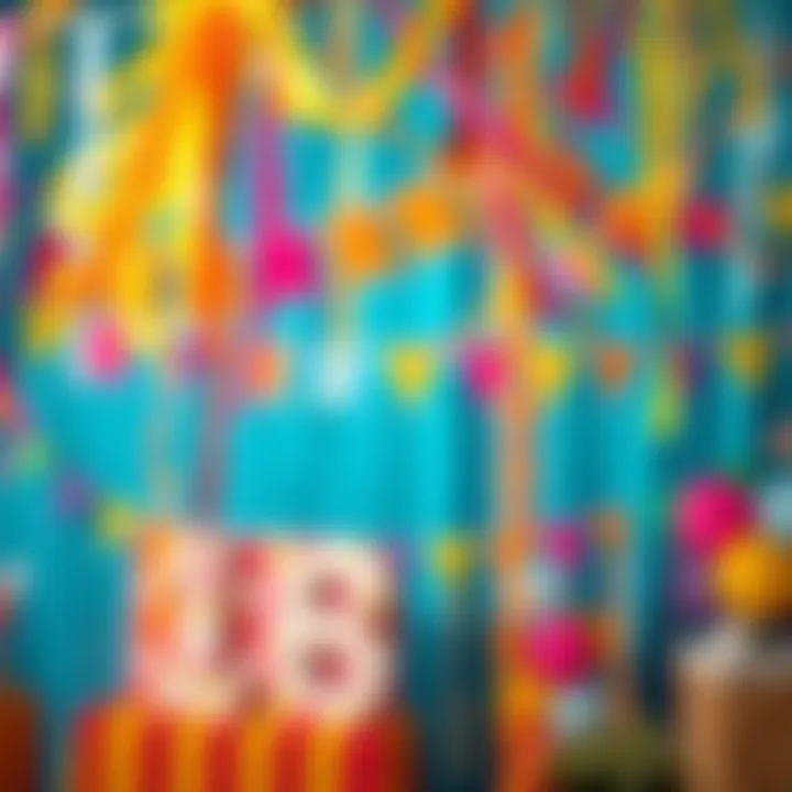 Colorful streamers and banners set up for a festive atmosphere