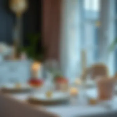 Chic Themed Table Setting Elegant table setting with themed decorations and party favors