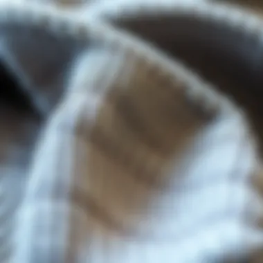 Close-up of knit fabric showcasing texture and pattern