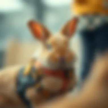 Illustration showing safe bunny harness usage