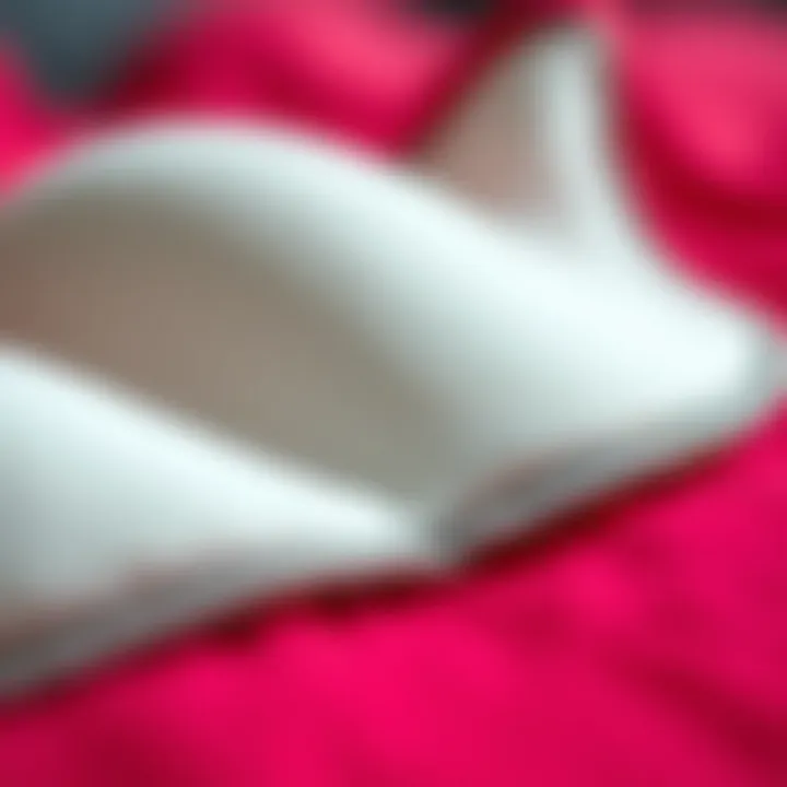 Close-up of materials used in push up pad inserts