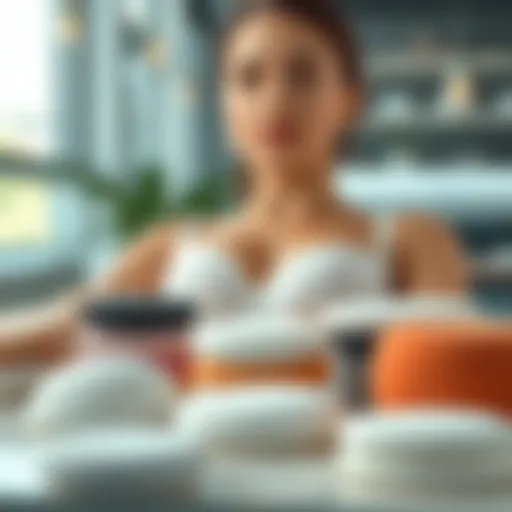 Variety of push up pad inserts displayed elegantly