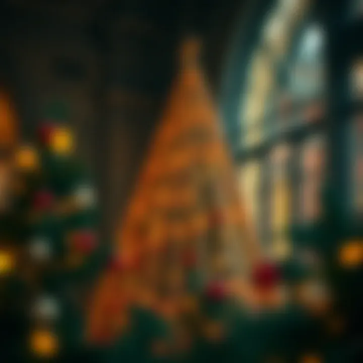 Elegance in Christmas Tree Covers A beautifully decorated upright Christmas tree covered with an elegant cover