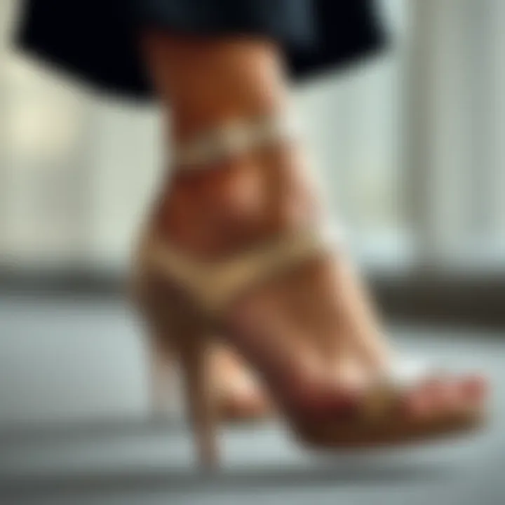 Craftsmanship in Ankle Strap Design Close-up of ankle strap detail showcasing craftsmanship