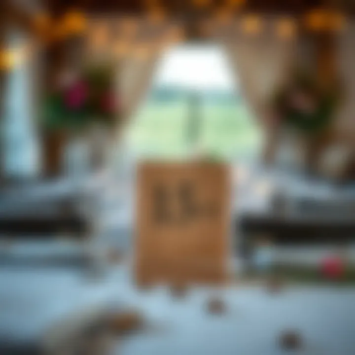 Rustic wooden table number holder set on a beautifully decorated table